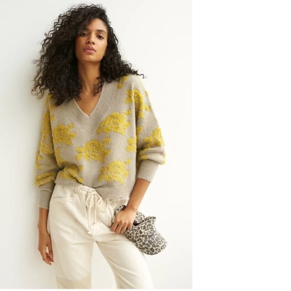Anthropologie Lucila pullover floral Sweater NEW with tag XS - Picture 1 of 13